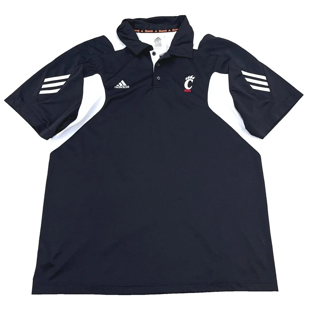 Cincinnati Bearcats Polo Shirt Men Large Black Performance Quick‎ Dry Golf Adult